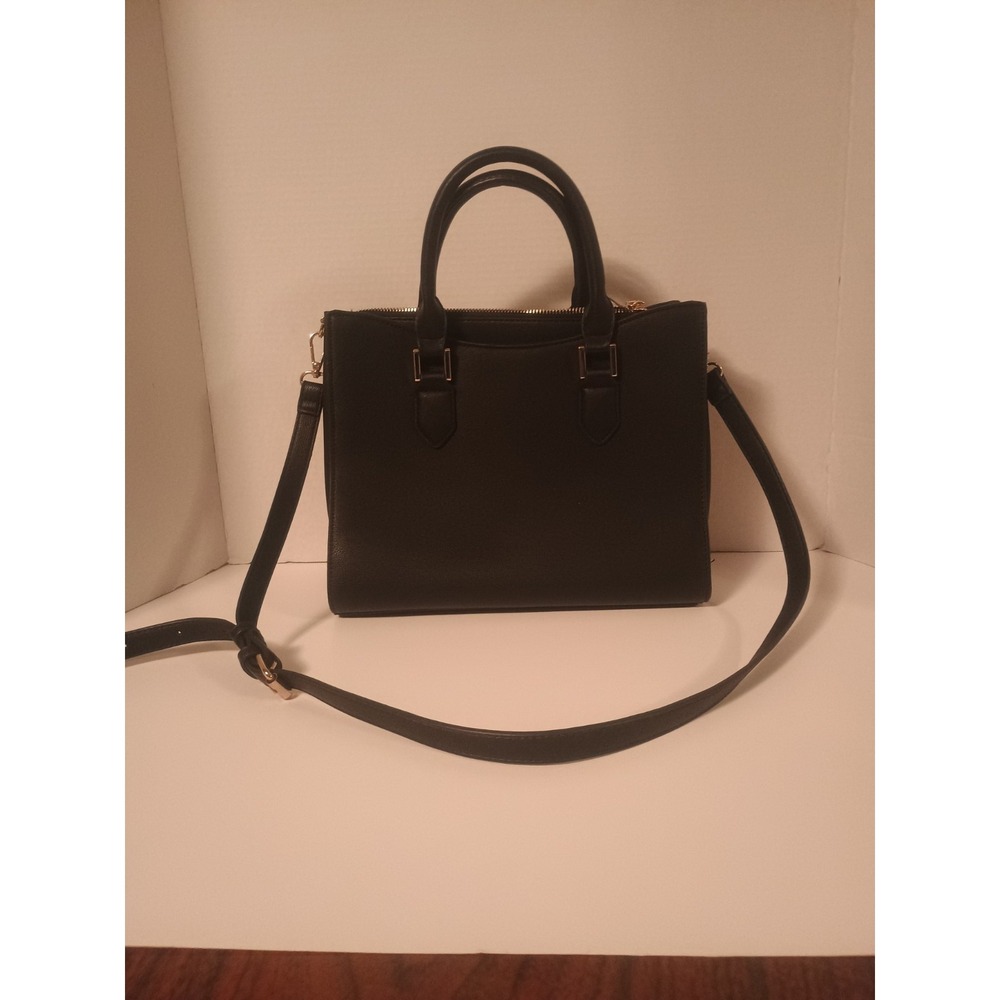 Miztique Women's Black Top Handle Shoulder Bag Purse Faux Leather